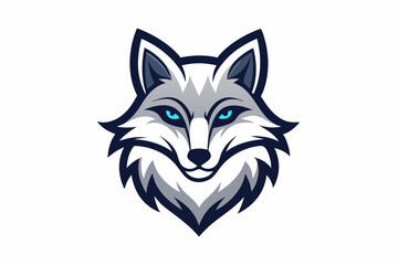 Arctic Fox head mascot logo design vector illustration