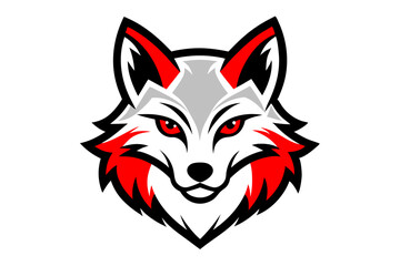 Arctic Fox head mascot logo design vector illustration