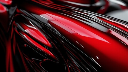 Red and black abstract background with shiny, glossy lines.