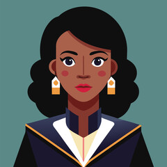 a african black business woman cartoon illustration