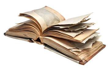 Fototapeta premium Torn Book Pages with Rough, Tattered Edges