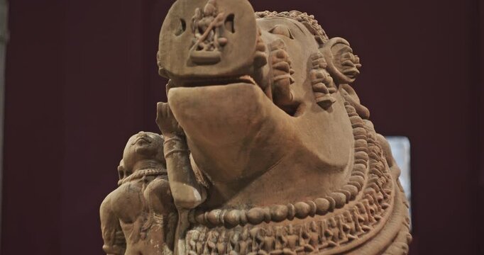 Close-up View On Varaha - Colossal Boar Is Third Incarnation Of Lord Vishnu. Varaha Is Depicted As Boar Or In Anthropomorphic Form, With Boar's Head And Human Body. His Consort, Bhumi Is Generally