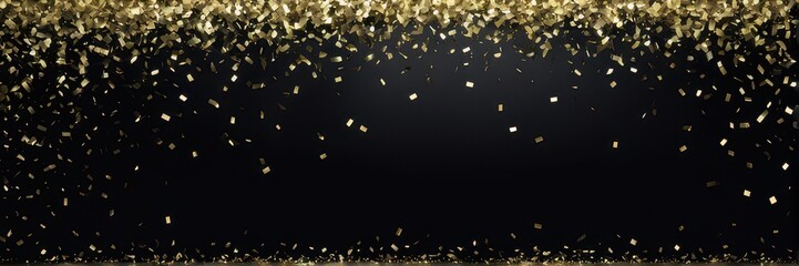 A shimmering gold glitter background with a dark base, suitable for celebrations or events.