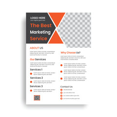 Modern orange flyer template design or  brochure template business flyer design ,with geometric shapes in A4 size
