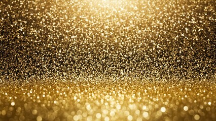 A shimmering golden background filled with sparkling particles, ideal for festive designs.