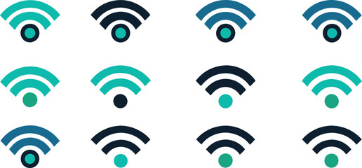 set of icons with background Wif