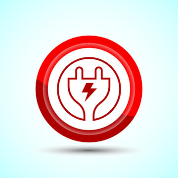 recommend clip art: Electricity, Power, Plug Icon Design Illustration, Icon For Web and mobile application, Red Color Button Design