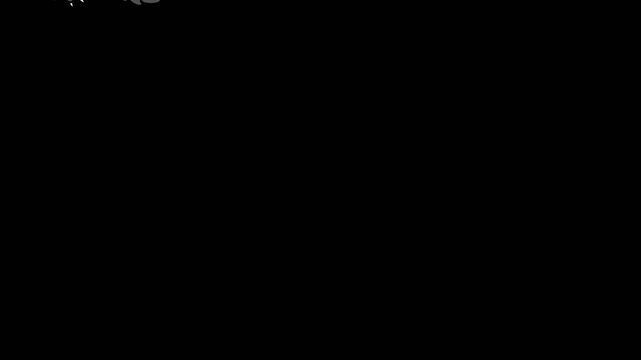 A hand-drawn cartoon transition width with a gray curtain, wolves and bats. Halloween theme transparent background and alpha channel