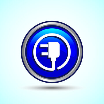 recommend clip art: Electricity, Power, Plug Icon Design Illustration, Icon For Web and mobile application, Blue Color Round Button Design