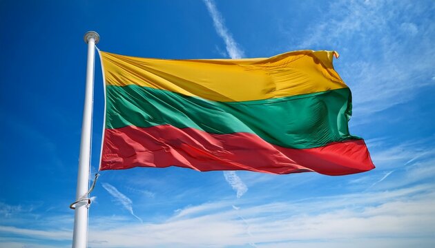 リトアニアの国旗(waving national flag of Lithuania.)
