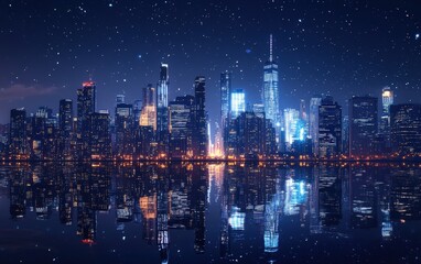 Night city beautiful stock photo