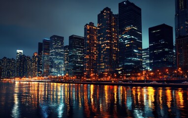 Fototapeta premium Night city beautiful stock photo