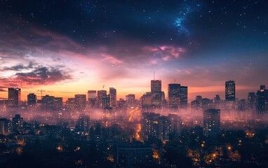 Fototapeta premium Night city beautiful stock photo
