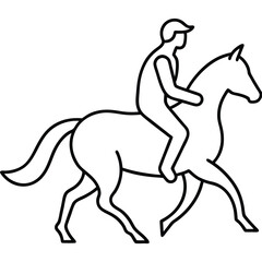 Horse Raider in Action Vector Art.