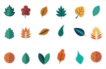 set of autumn leaves