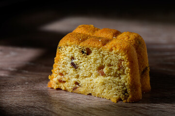 Closeup of a fresh homemade biscuit on the table