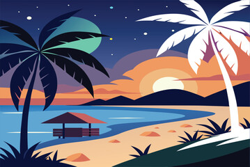 beach with trees