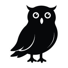 Obraz premium a black silhouette of an owl. vector silhouette 