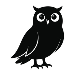 Obraz premium a black silhouette of an owl. vector silhouette 