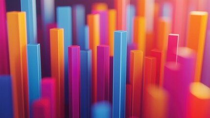 Obraz premium Colorful image of many different colored rectangles. The image is abstract and has a vibrant, energetic feel to it