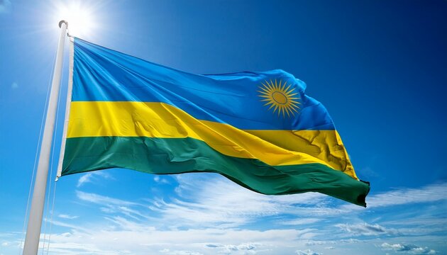 ルワンダの国旗(waving national flag of Rwanda.)
