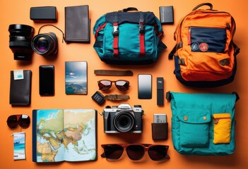 vibrant passport showcase highlighting essential travel gear colorful accessories items adventurers, bags, checklist, companion, convenience, cover, documents