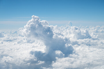 blue sky with the clouds from the plane view