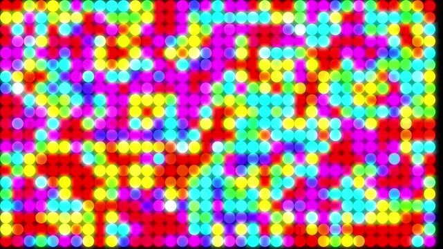 Disco colorful light effects on dark background. retro lights. colorful bokeh lights effect. 2025 light effects, 2025 led lights 