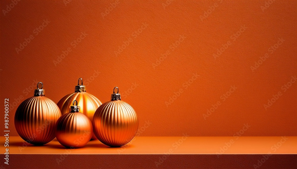 Wall mural red christmas balls