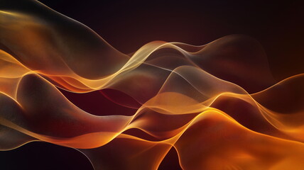 Obraz premium Abstract minimalist cocktail-themed image with vibrant orange and gold flowing shapes on a dark background