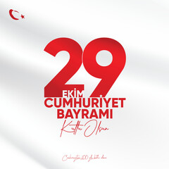 29 ekim cumhuriyet bayramı kutlama tasarımı. Translation: 29 october republic day celebration design.