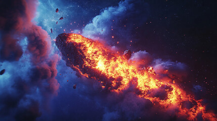 Fototapeta premium comet that hit the planet earth