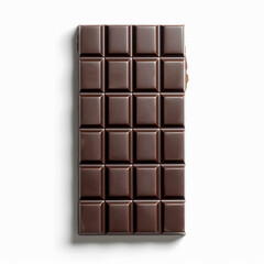 Obraz premium Black Chocolate Bar on White Background – perfect for showcasing gourmet treats and indulgent flavors