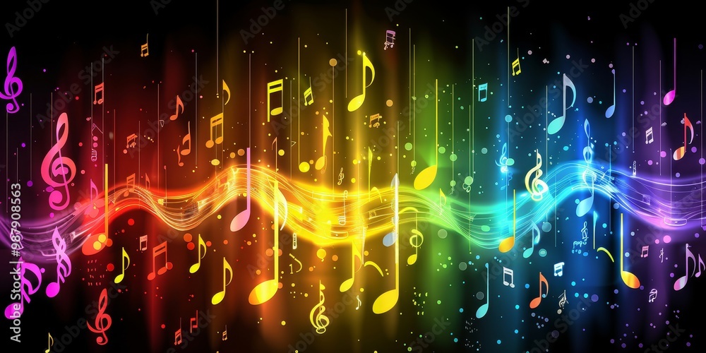 Aufkleber abstract colorful representation of musical notes on a canvas, capturing the energy, creativity, and