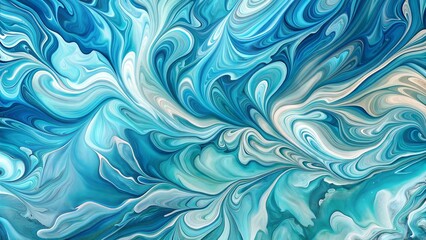 Vibrant Blue and White Swirling Patterns Evoking Water Flow and Natural Energy