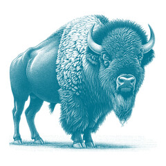 bison vector illustration © CROP MEDIA