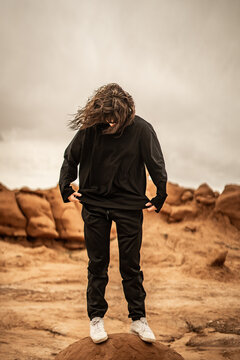 All Black Outfit Desert Rocks Goblin Valley