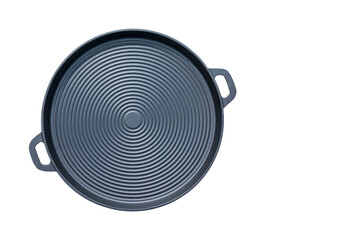 Cast iron frying pan on a light background