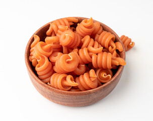 Raw Trottole Pasta, Dry Vesuvio Macaroni, Italian funghetto, Raw Noodle