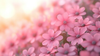 Fototapeta premium Captivating Pink Flowers in Soft Focus