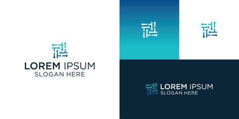 Creative box shape with letter T abstract logo design and business card.
