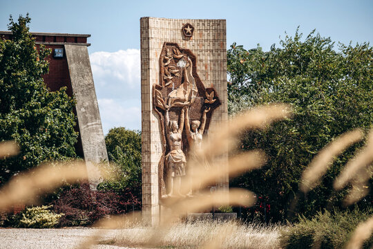 Budapest, Hungary - August 10, 2024: Soviet-Hungarian Friendship, artist Buza Barna, 1975. Memento Park