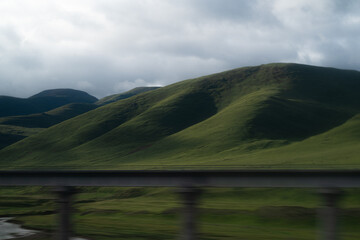Fototapeta premium mountains and clouds in low shutter speed
