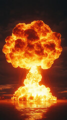 Dramatic Visual Of A Powerful Nuclear Explosion At Night