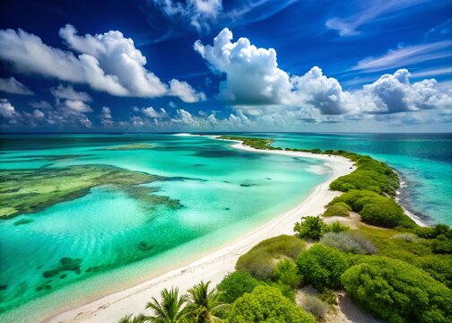 Stunning Landscape of Los Roques National Park in Venezuela with Turquoise Waters and White Sands