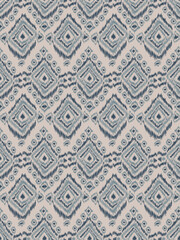 Geometric pattern abstract diamond Ogee seamless. Ethnic Embroidery seamless wallpaper indigo blue Ikat texture vintage Thai silk style vector illustration.