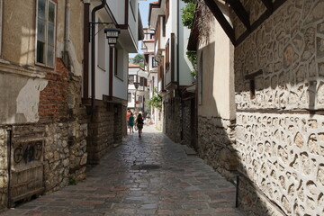The streets of the Historic City of Ohrid in North Macedonia