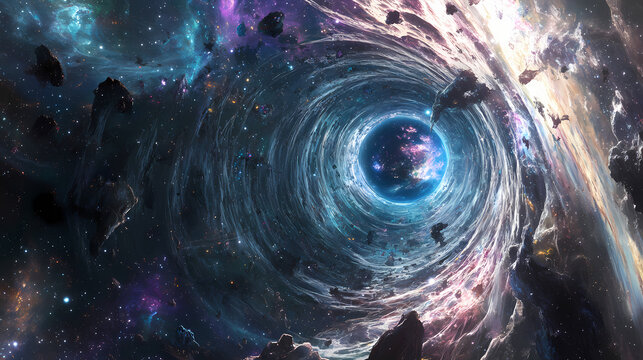 Parallel universe exploration through a wormhole conducted by the galactic federation. Galactic Federation. Illustration