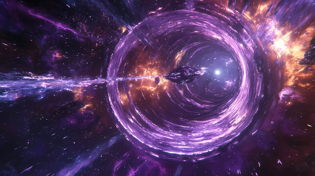 Parallel universe exploration through a wormhole conducted by the galactic federation. Galactic Federation. Illustration