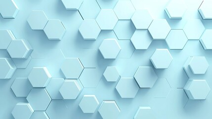 Abstract light blue background with hexagon shapes for a medical technology...